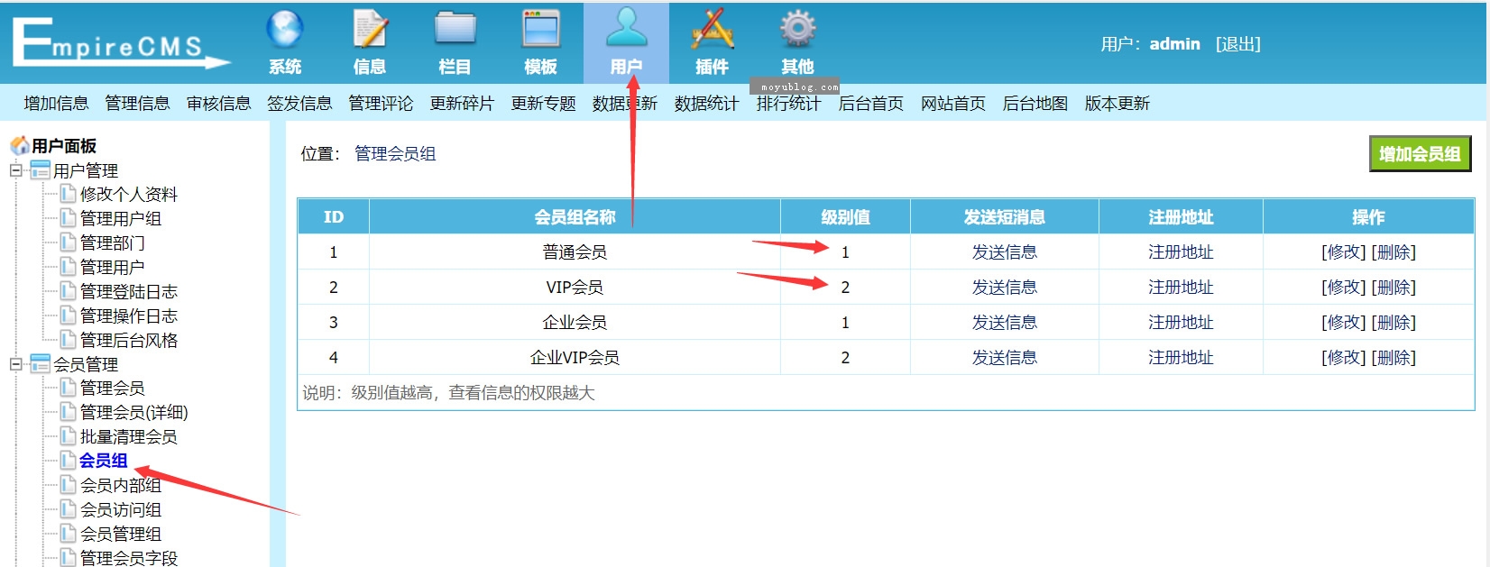 帝国CMS网站管理系统一般运营方法：会员播放下载包月包年扣点机制说明